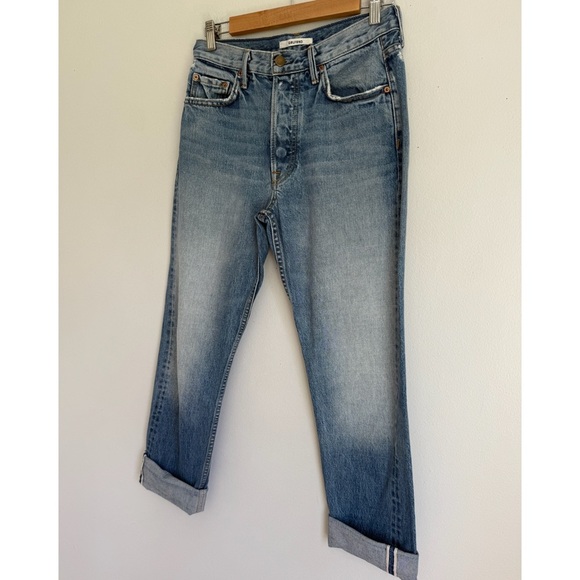 GRLFRND • Helena High-Rise Straight Selvedge Jean in Janie Blue - Picture 3 of 7